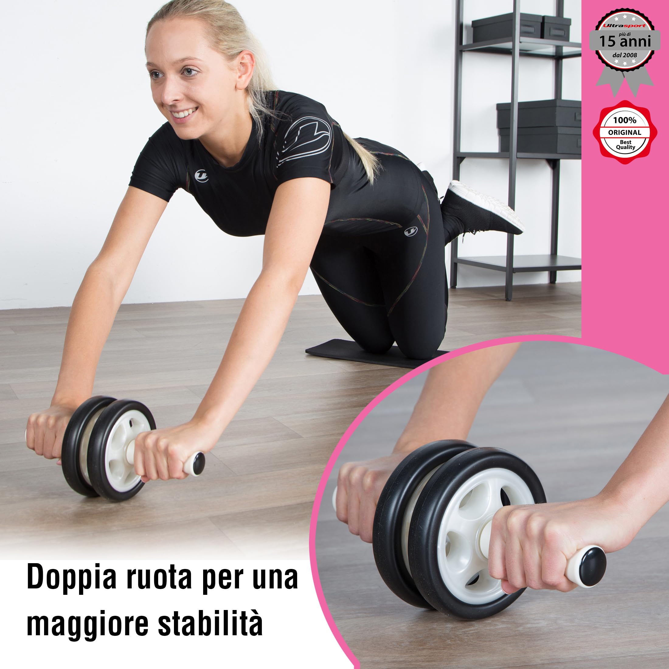 AB Roller Wheel - Ruota Addominale Automatica, Con Supporto Gomiti, Per Allenamento Addome - Foto 10