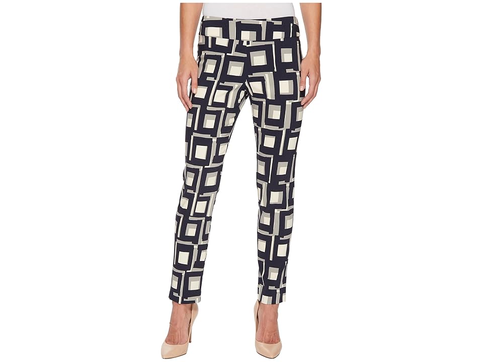 

Krazy Larry Pull-On Ankle Pants (Navy Squares) Women's Dress Pants