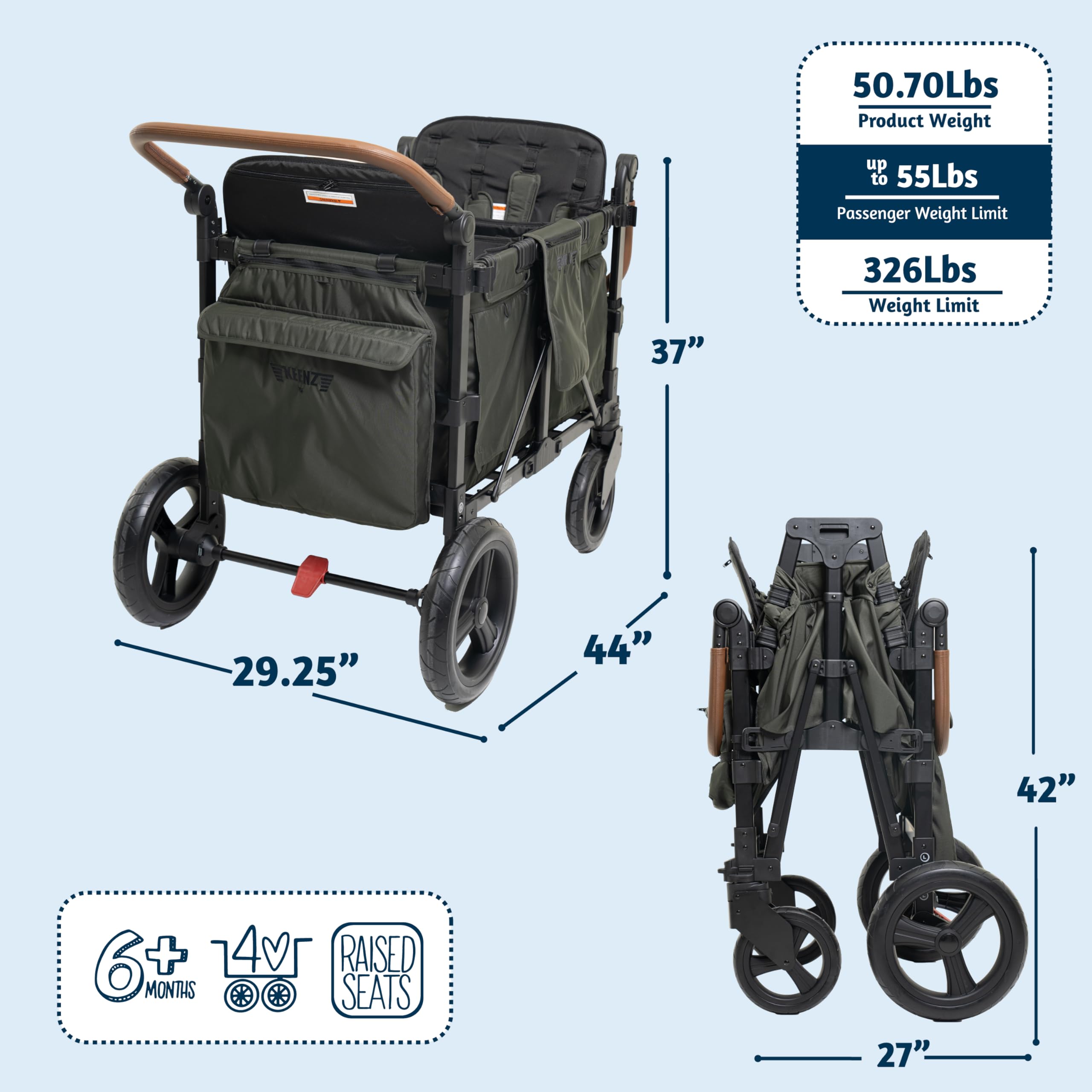 Amazon.com : Keenz XC+ EVO - Luxury Comfort Stroller Wagon
