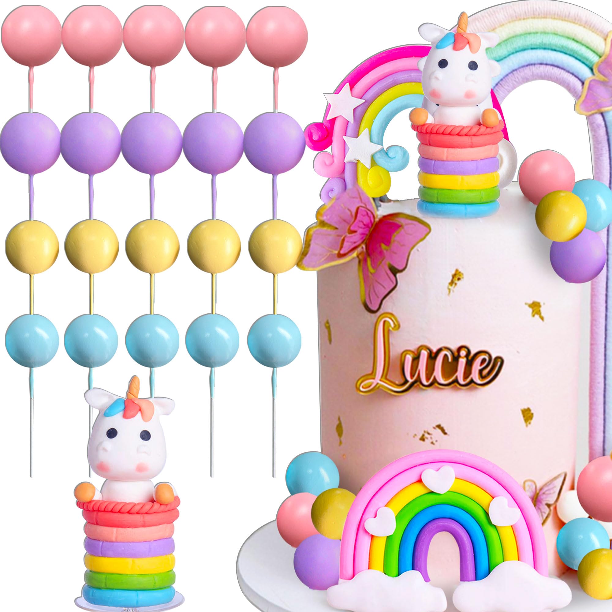 JeVenis mágico unicornio decoración de la torta unicornio cumpleaños decoración arco iris cake topper unicornio fiesta de favores arco iris decoración de cumpleaños decoración de la torta