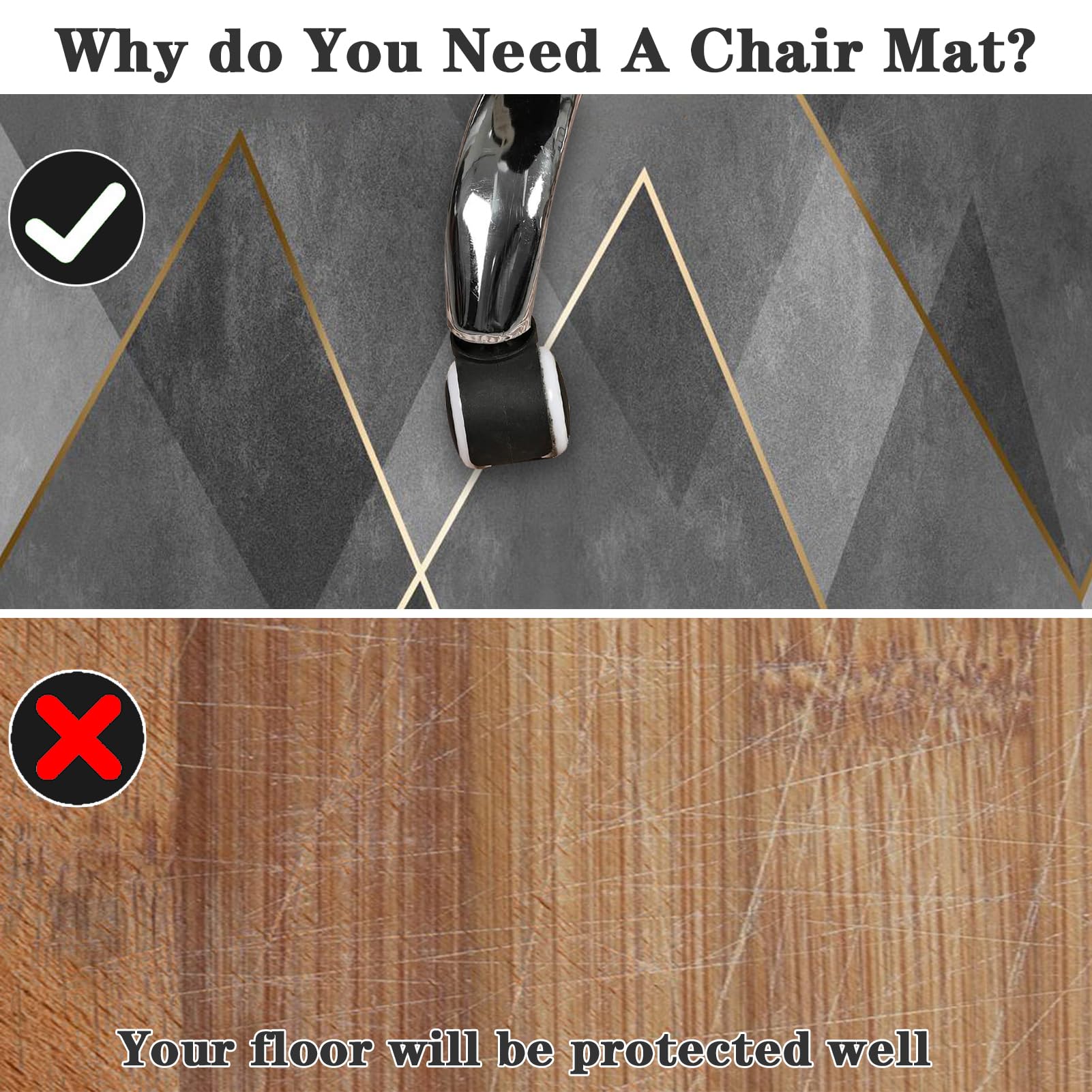 120 x 160 cm Alfombra para Silla de Oficina, Alfombrilla Protectora para Suelos, Protector Suelo Silla Oficina, Alfombra Suelo Gaming, Protector Suelo Silla Ruedas, Antideslizante Chair Mat