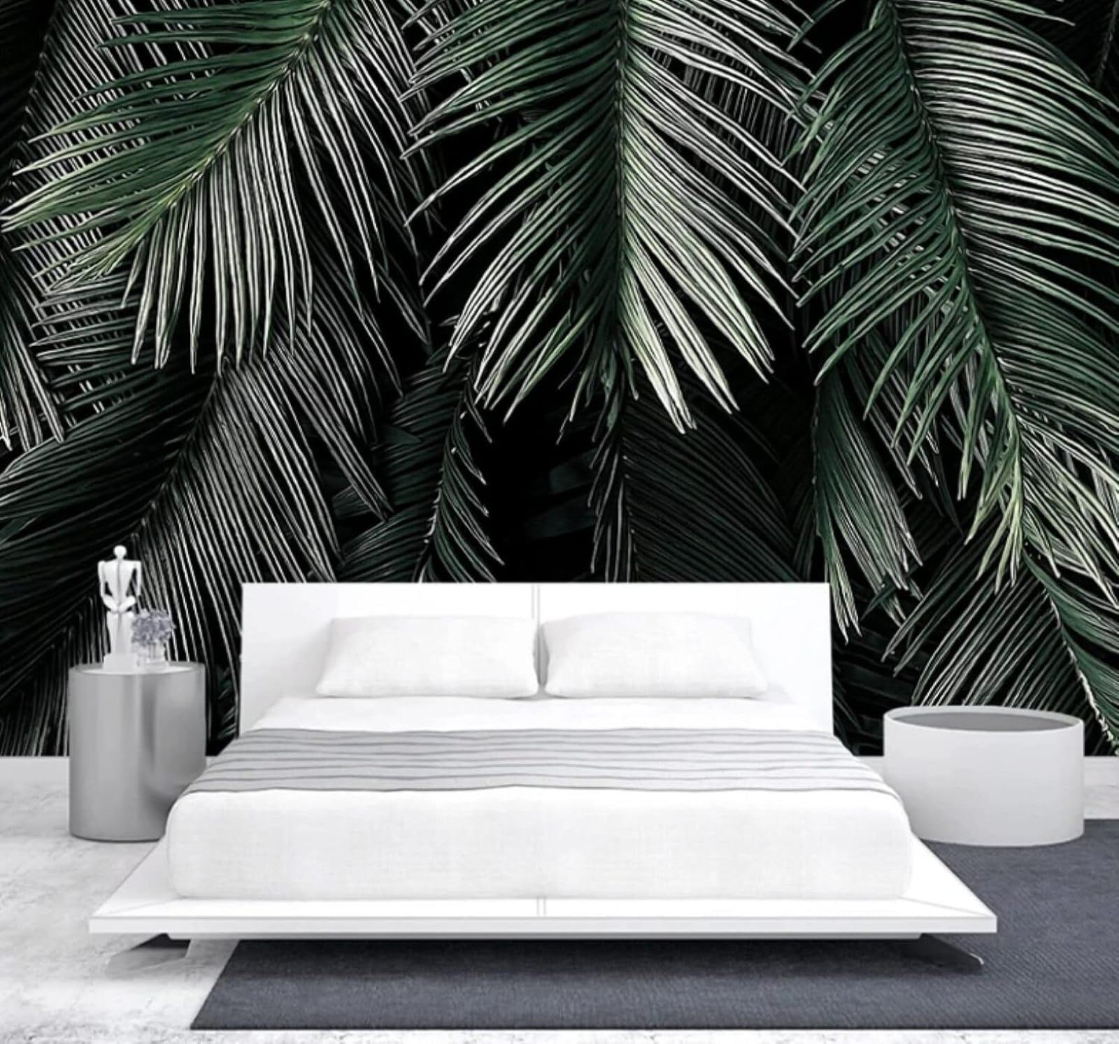 Three Dimensional Fresh Pastoral Green Leaves Plants 3D Wallpaper Easy Install Feature Office Living Room Sofa Bedroom TV Background Wall Decoration-350cm×256cm