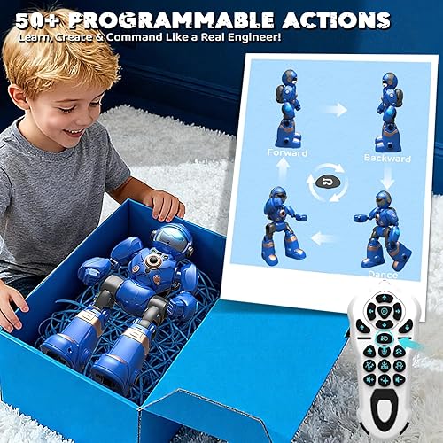 Miniatura 7 de Juguetes robot para niños de 3 a 8 años regalos para niños inteligentes - Robot de control remoto con hablar, programable, grabación de voz, canto,