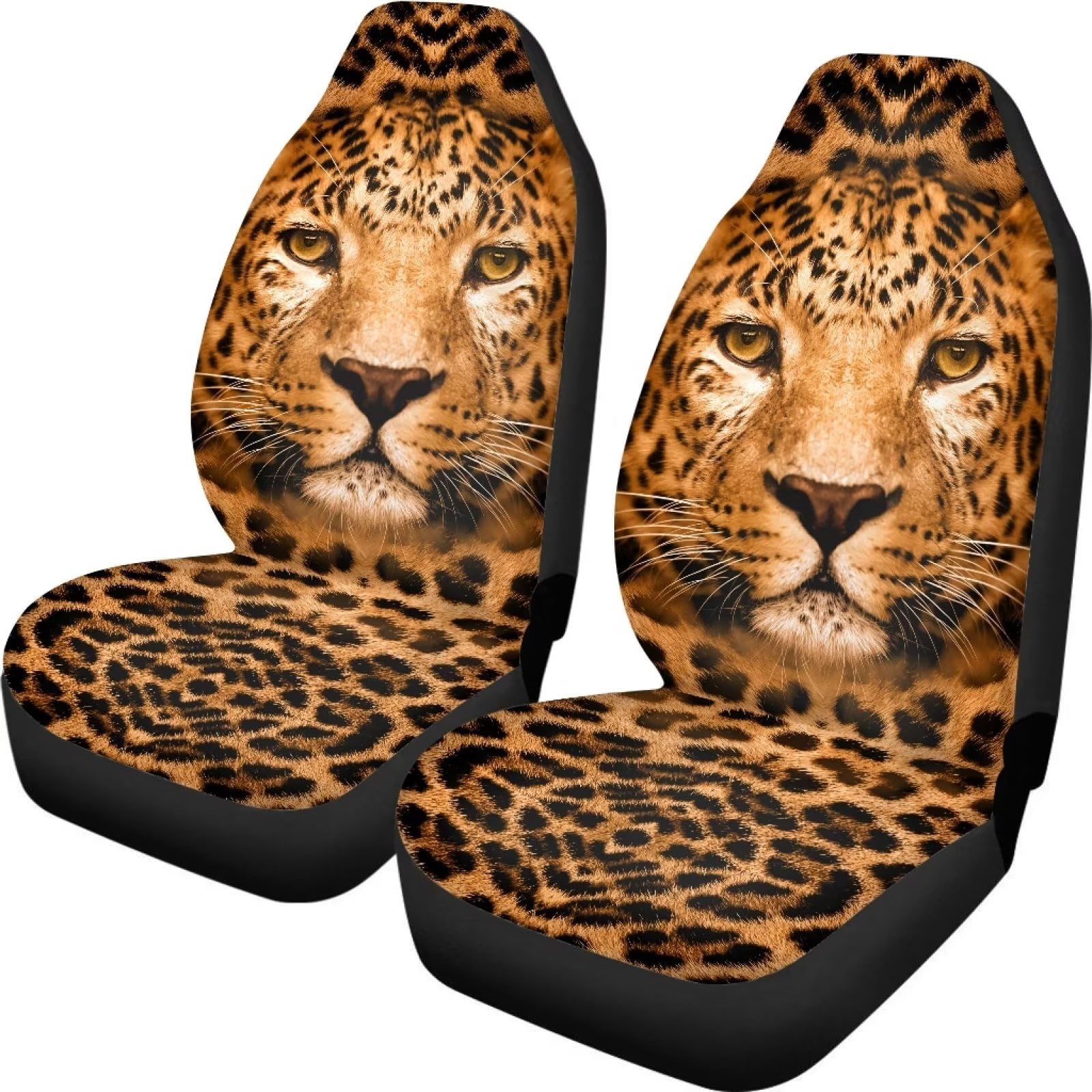 Leopard Print Car Seat Cover Auto Decorative Accessories, Breathable Comfort Car Front Seat Cover Lightweight Auto Seat Cover, Easy to Install