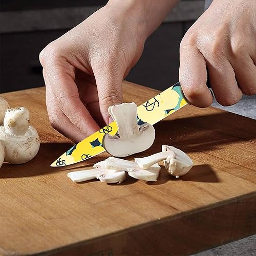 Miniatura 9 de Marco Almond Juego de cuchillos de cocina de diseño artístico, 6 cuchillos de cocina de acero inoxidable con 6 protectores de cuchillas, cuchillos