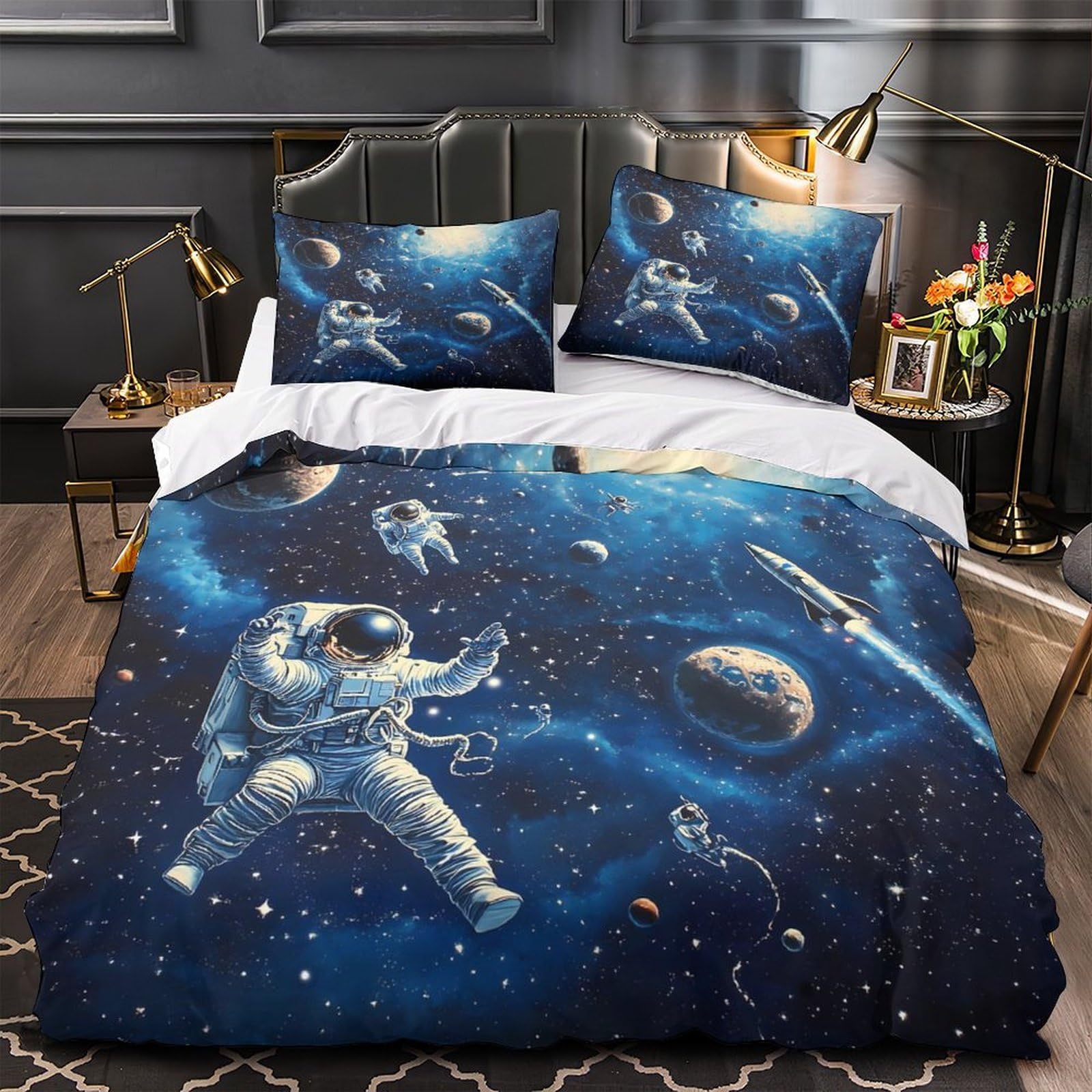 Housse de couette imprimé 3D pour une chambre d'adulte au style Art Déco
