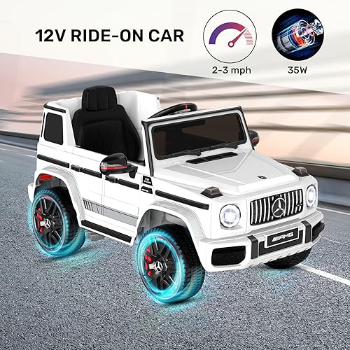 Miniatura 3 de ANPABO Auto Mercedes-Benz G63 con licencia para niños automóvil de paseo de 12 V automóvil eléctrico con altura de puerta ajustable sistema de