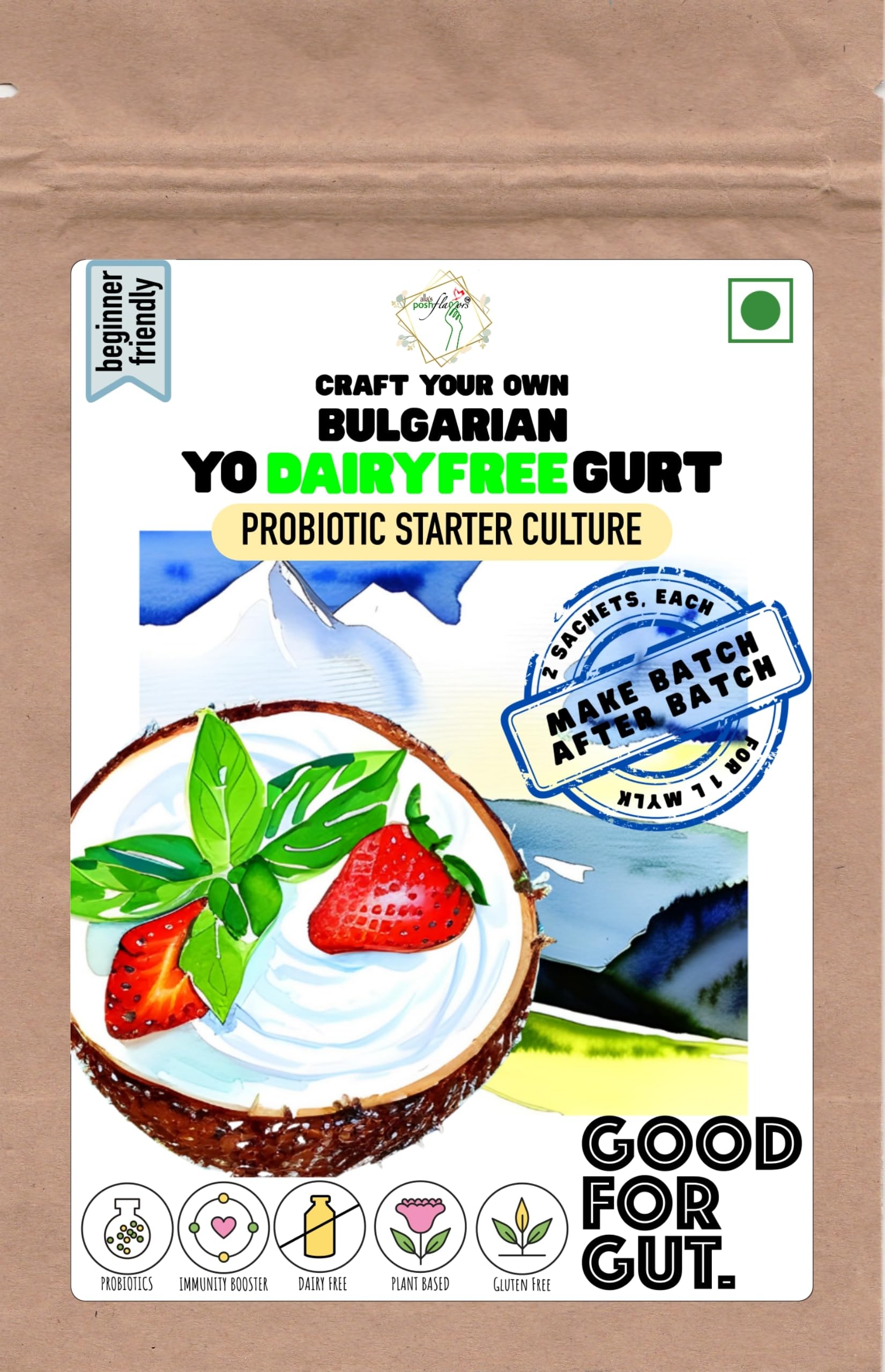 Allas Posh Flavors™ Bulgarian Yo -Dairy Free- Gurt Starter | Non-GMO | Plant Based Cultures | Make Batch-After-Batch at Home Easily | Imported from Europe (B08KZSNH5F) Amazon Price History, Amazon Price Tracker
