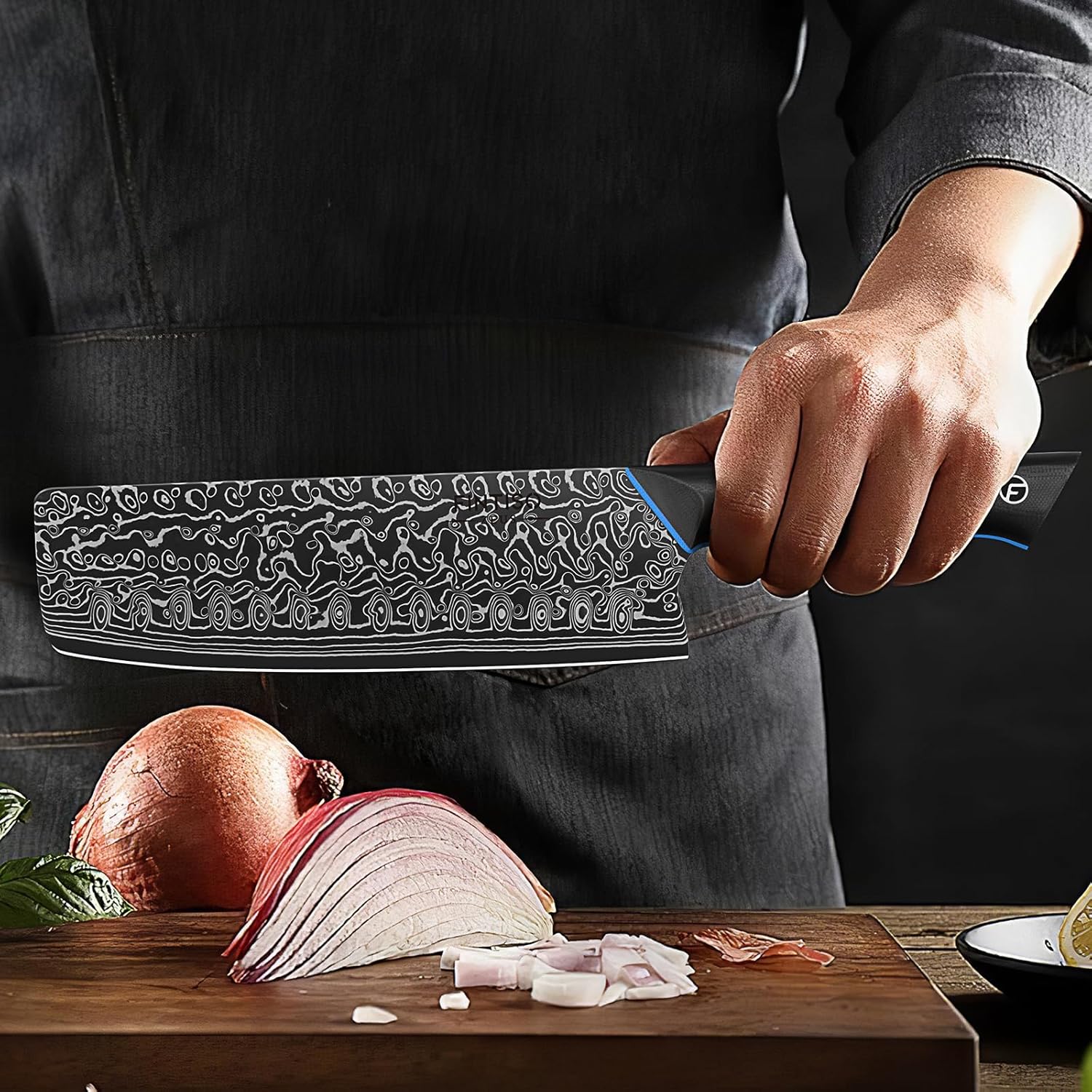 7 inch Nakiri Knife, Sharp Kitchen Knife Professional Asian Chef Knife in 67-Layer Japanese Damascus Steel, Multipurpose Meat Cleaver Vegetable Knife with G10 Handle - Image 6
