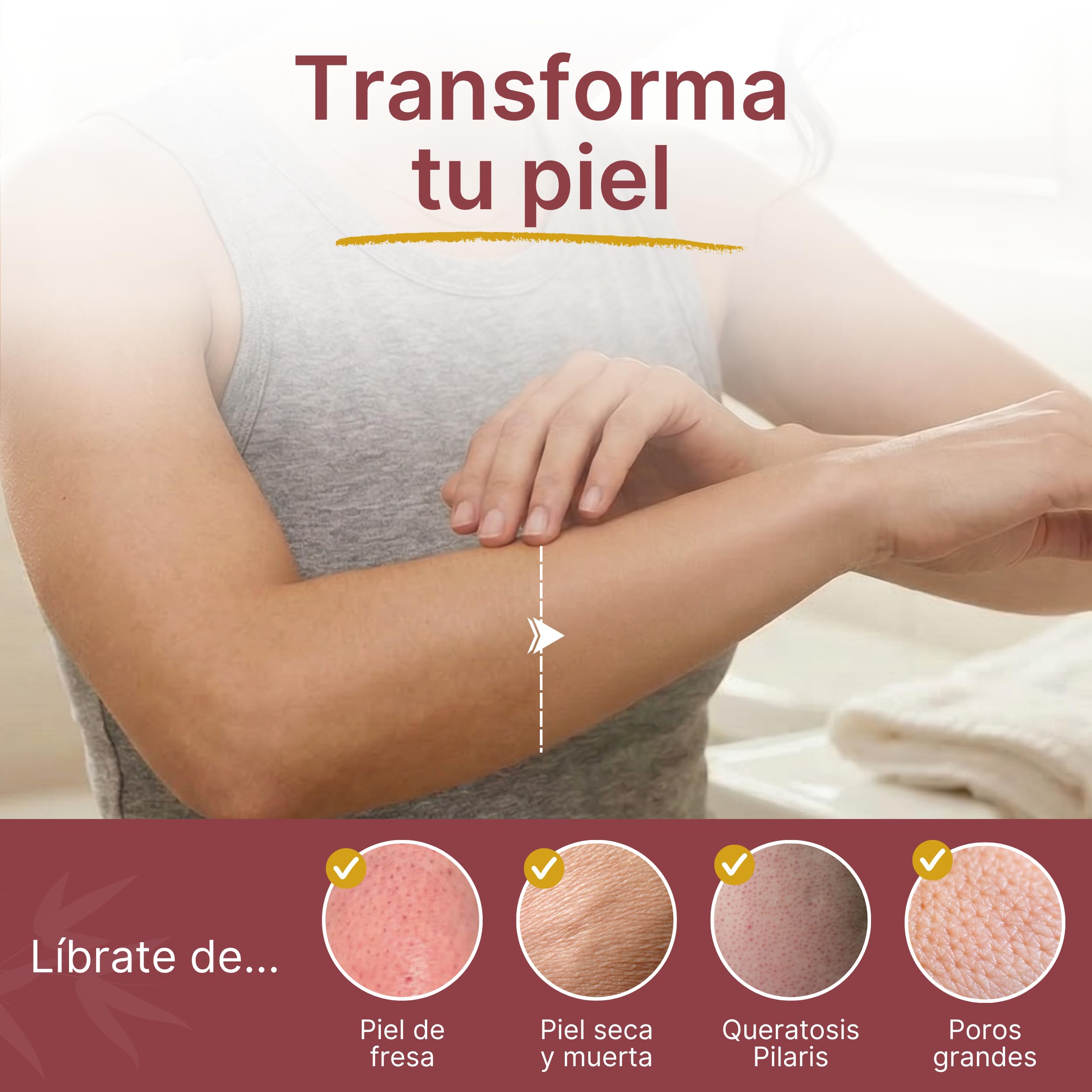 BICTIVE Set de 2 Guantes Exfoliantes Corporales para la Ducha Fabricados en Fibras de Origen Vegetal. Guante de Crin para Eliminar Piel Muerta. Manopla Kessa Hammam, Mejora la Apariencia de la Piel - 5