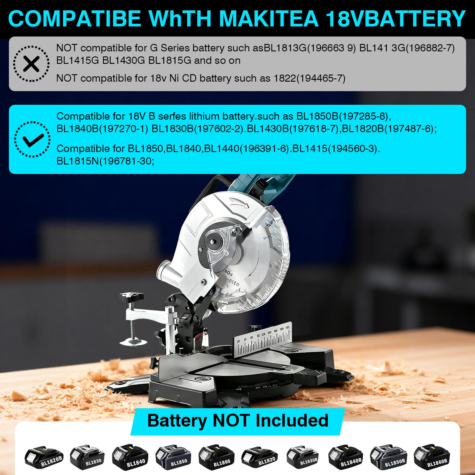Scie à onglets radiale Makita 18 V, lame Ø 210 mm, laser, coupe biseau 0-45°, table aluminium moulé