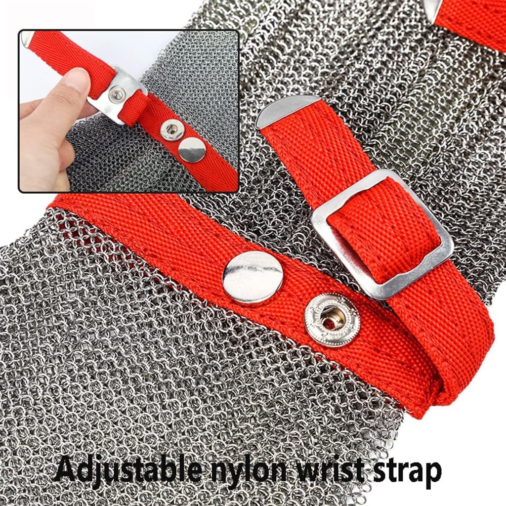 Rękawice Ati Cuttig Gloves Log Arm Metal Resistat Gloves, Rękawice Robocze Chef Butcher Woodworker Safety, Regulowany Pasek Na Nadgarstek Ylo/log Arm, Arm Length 19cm, 1PCS/XS