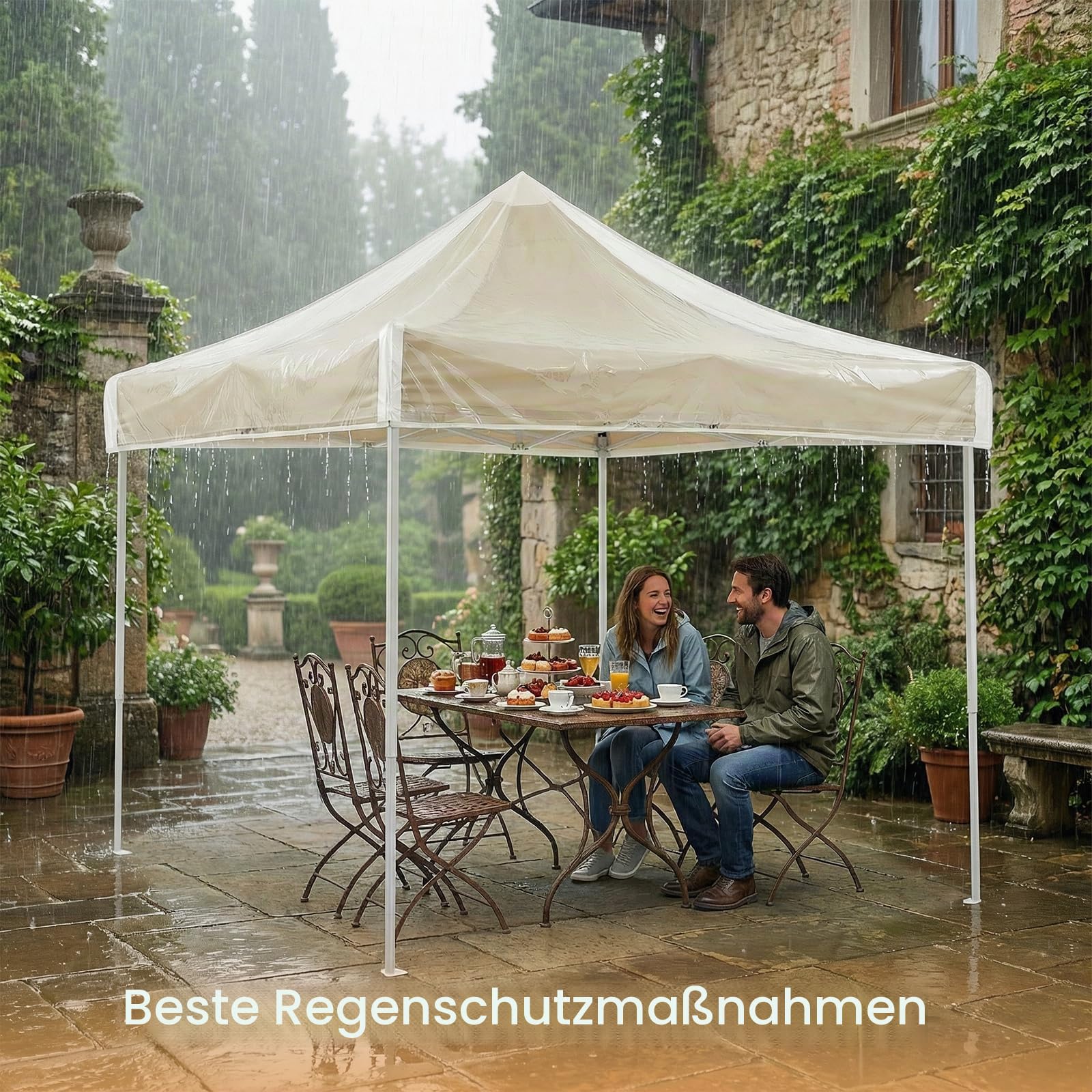 OKYUK Ersatzdach für Pavillon, transparent (klares PVC, 3 x 3 m)