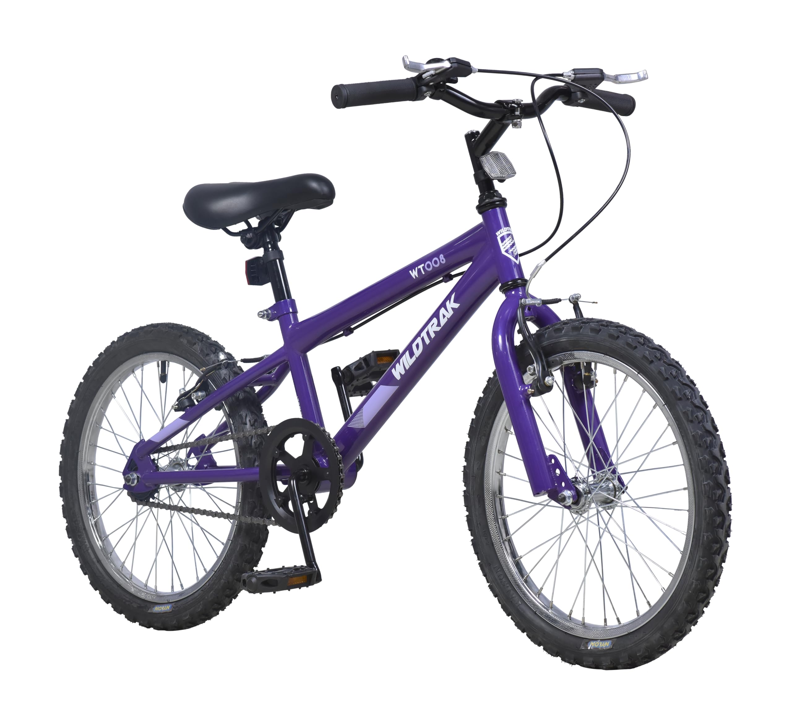 Wildtrak - Bicicletta da 18 pollici per bambini dai 6 agli 8 anni con freni regolabili - Viola