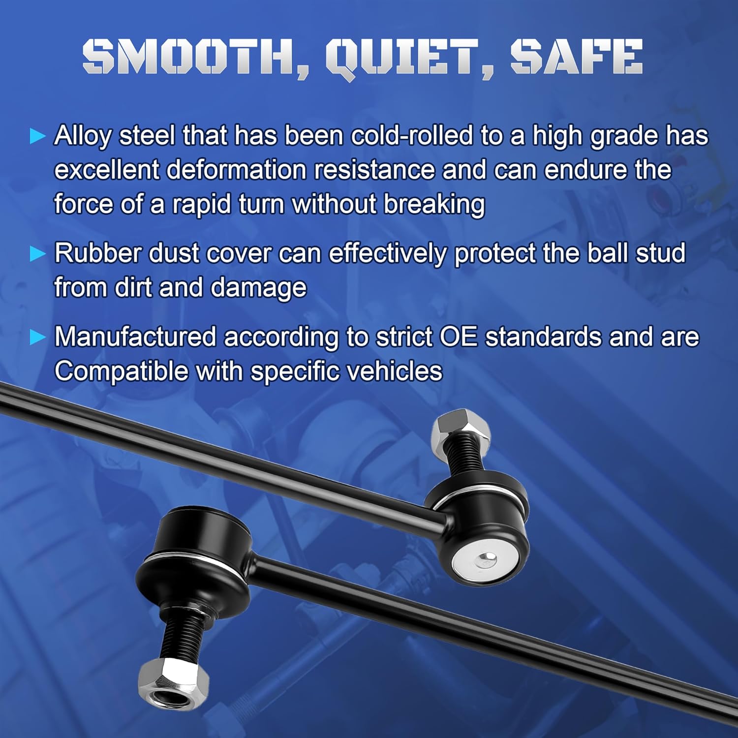 2Pcs Front Stabilizer Sway Bar End Links Compatible with Hyundai Santa Fe Veracruz 2007 2008 2009 2010 2011 2012, Kia Sorento 2011 2012 2013 Replaces K750204, K750205, 548302B000, 548302B200