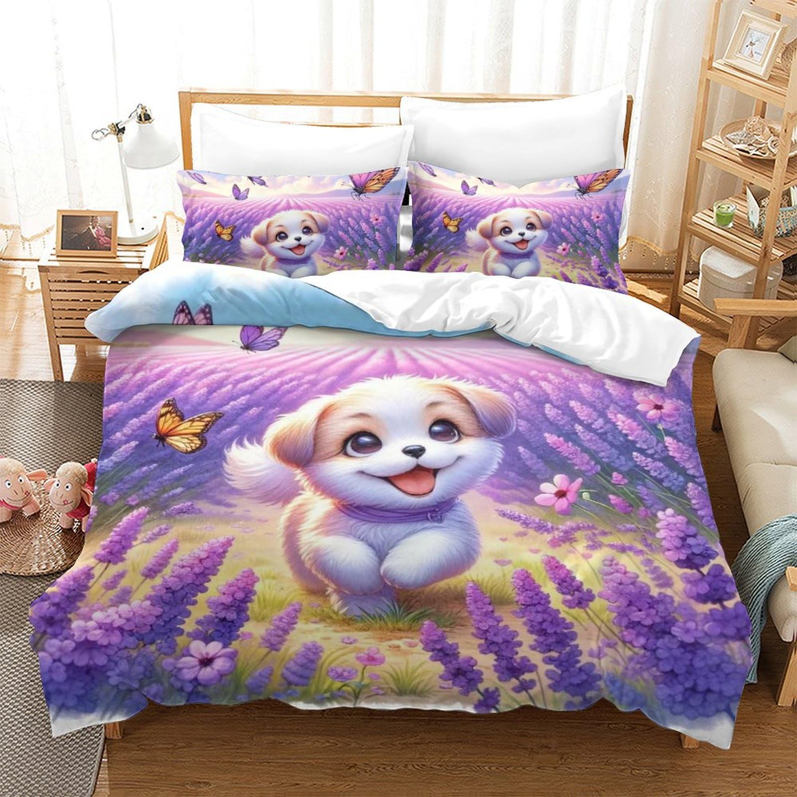 Parure de couette chien 3D idée cadeau originale pour anniversaire enfant et adolescent
