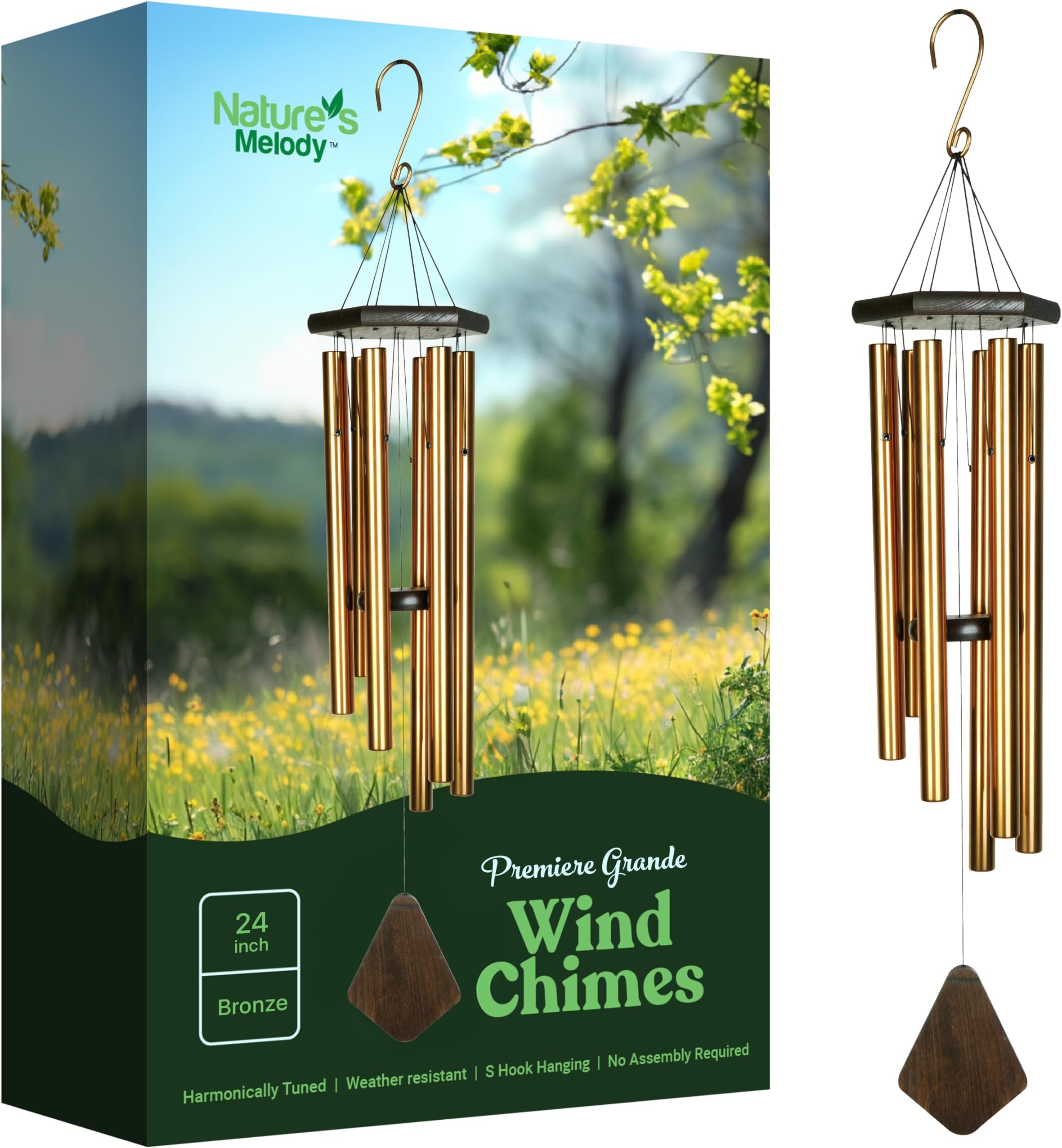 Nature's Melody PG24BR 24-Inch Premiere Grande Wind Chime - Bronze