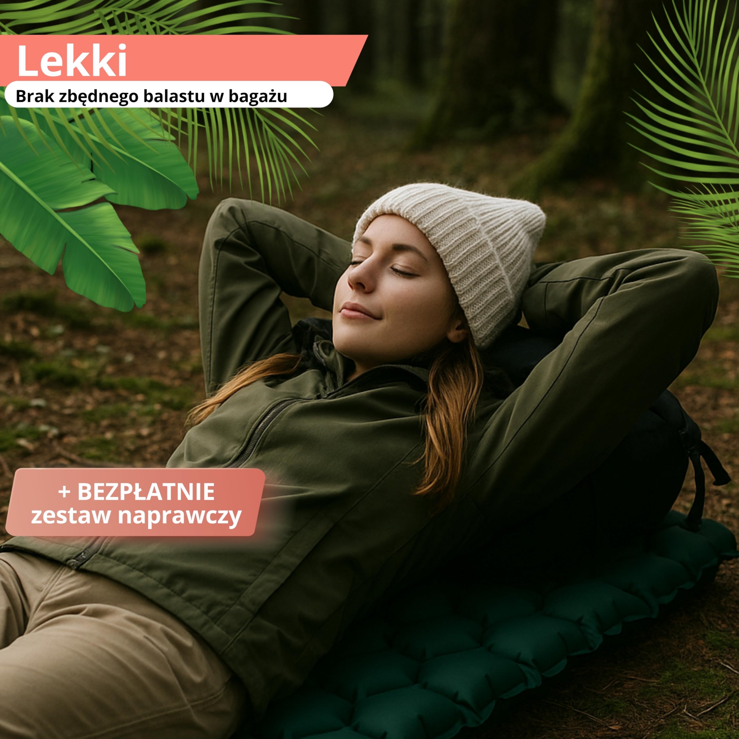 Backpacker's Journey Karimata – ultralekki materac dmuchany o niewielkich wymiarach po spakowaniu, idealna na rower, kemping i do aktywności na świeżym powietrzu – nadmuchiwana mata z komórek