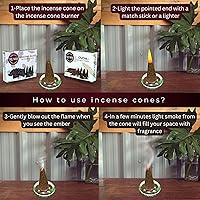 Vista 40 de TRUMIRI Incense Cones - Combo Pack of 20 Cone Incense - 10 Nag Champa + 10 Palo Santo - Insence Cones - Incense Cones Scented - Cone Incense Scents