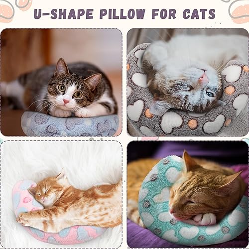 Miniatura 4 de 4 almohadas para gatos, cachorros, almohada suave para gatos, almohada mullida para mascotas, juguete calmante para mascotas, medio dona, en forma