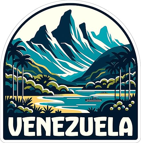 Miniatura 1 de Adhesivo Venezuela de 4 pulgadas, destino de recuerdo de viaje por la ciudad, calcomanía de vinilo impermeable para laptop, botella de agua, vaso de