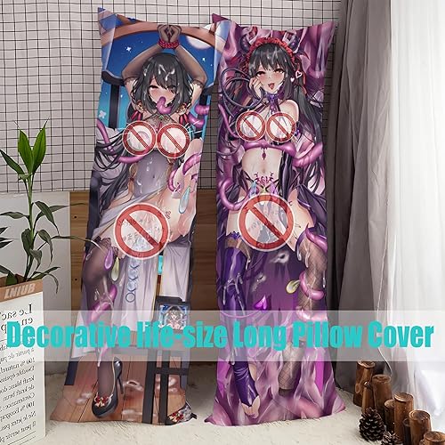 Miniatura 4 de Hentai Dakimakura Date A Live Kurumi Tokisaki Hugging Body Funda de almohada para pareja, regalo de Otaku (rojo, 59 x 19 pulgadas  19.7 x 59.1 in)