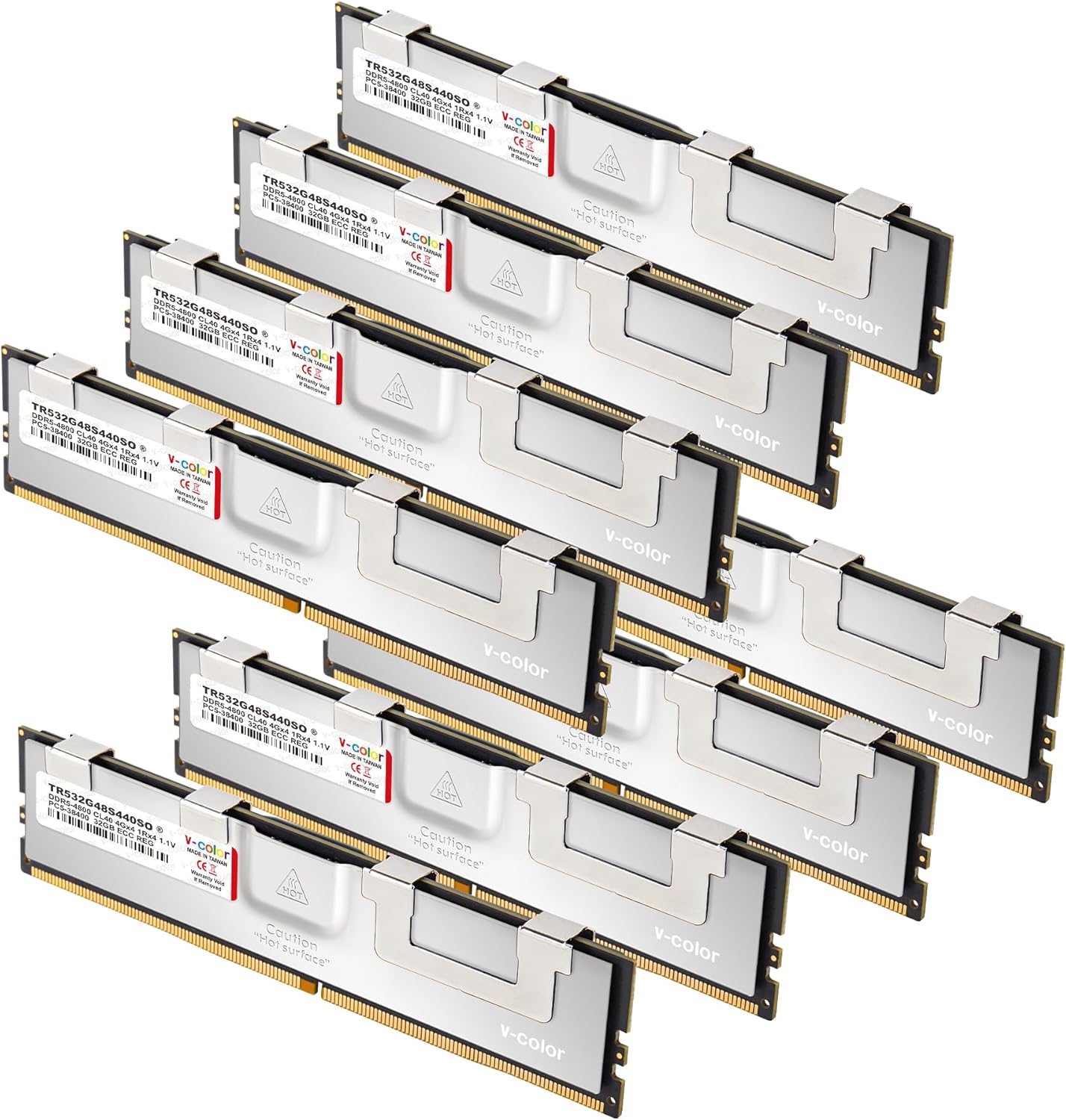 VColor DDR5 256GB (32GBx8) 4800MHz CL40 Overclocking RDIMM 4Gx4 1Rx4