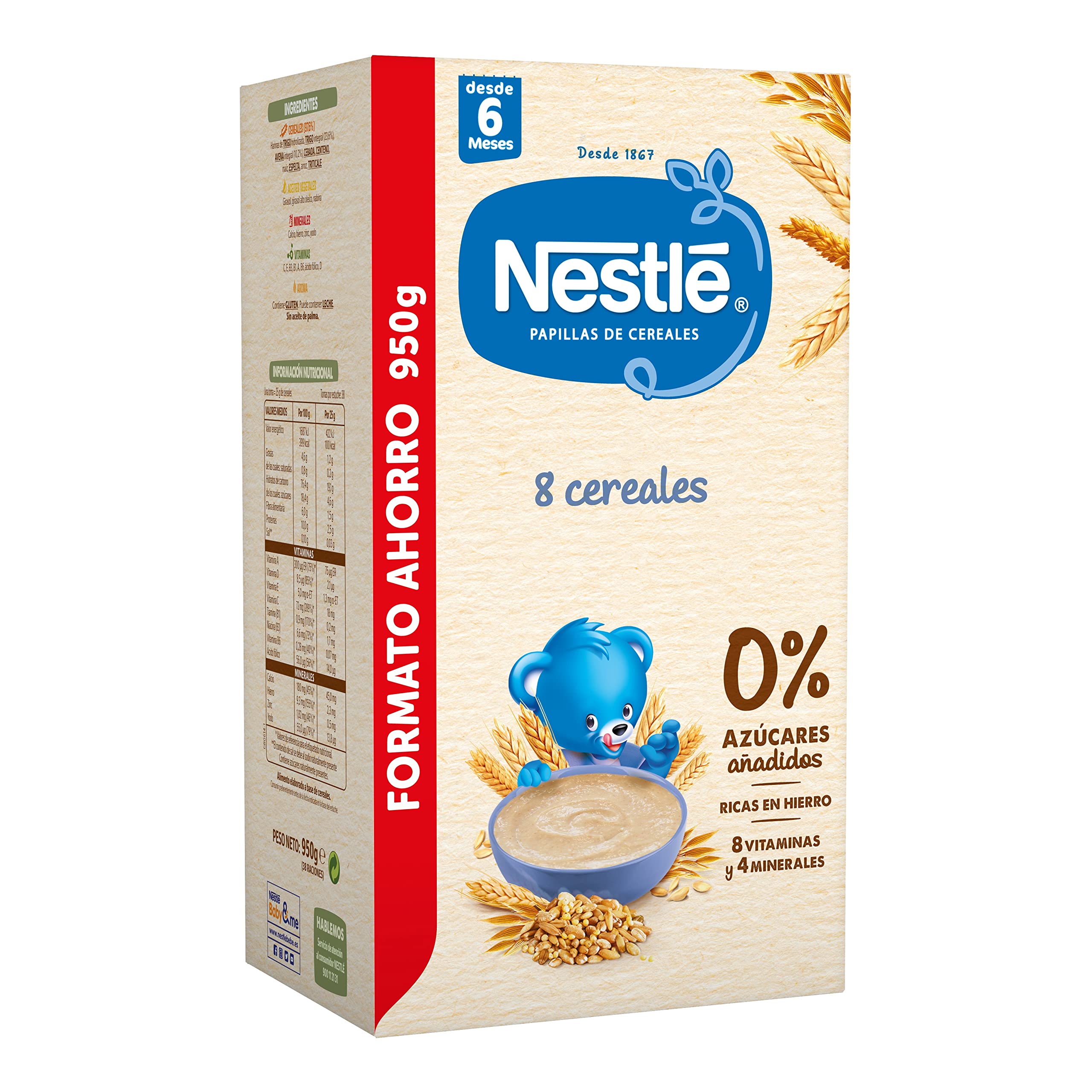 Nestle Papilla 8 Cereales, 950 g