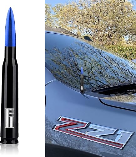 Fogfar Pack-1 - Antena de bala con bandera estadounidense, antena de bala para auto, camión, accesorios para camionetas de alta resistencia, para