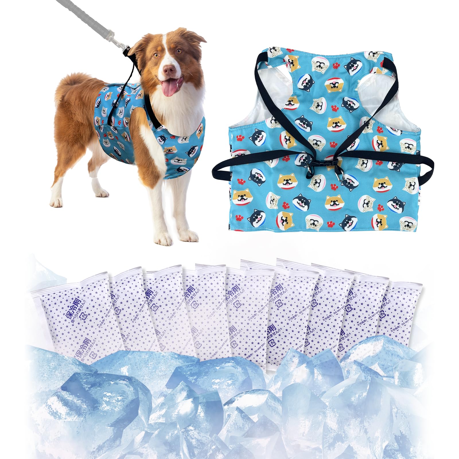 Amazon.com : KUDES Dog Cooling Vest with Recyclable Ice Packs, Pet