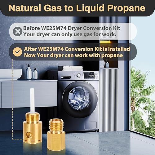 Miniatura 2 de WE25M74 Kit de conversión de gas natural a LP, compatible con secadores GE o kenmore como 26715321, 36371542, GTUN275GM0WW, reemplaza AP5305213