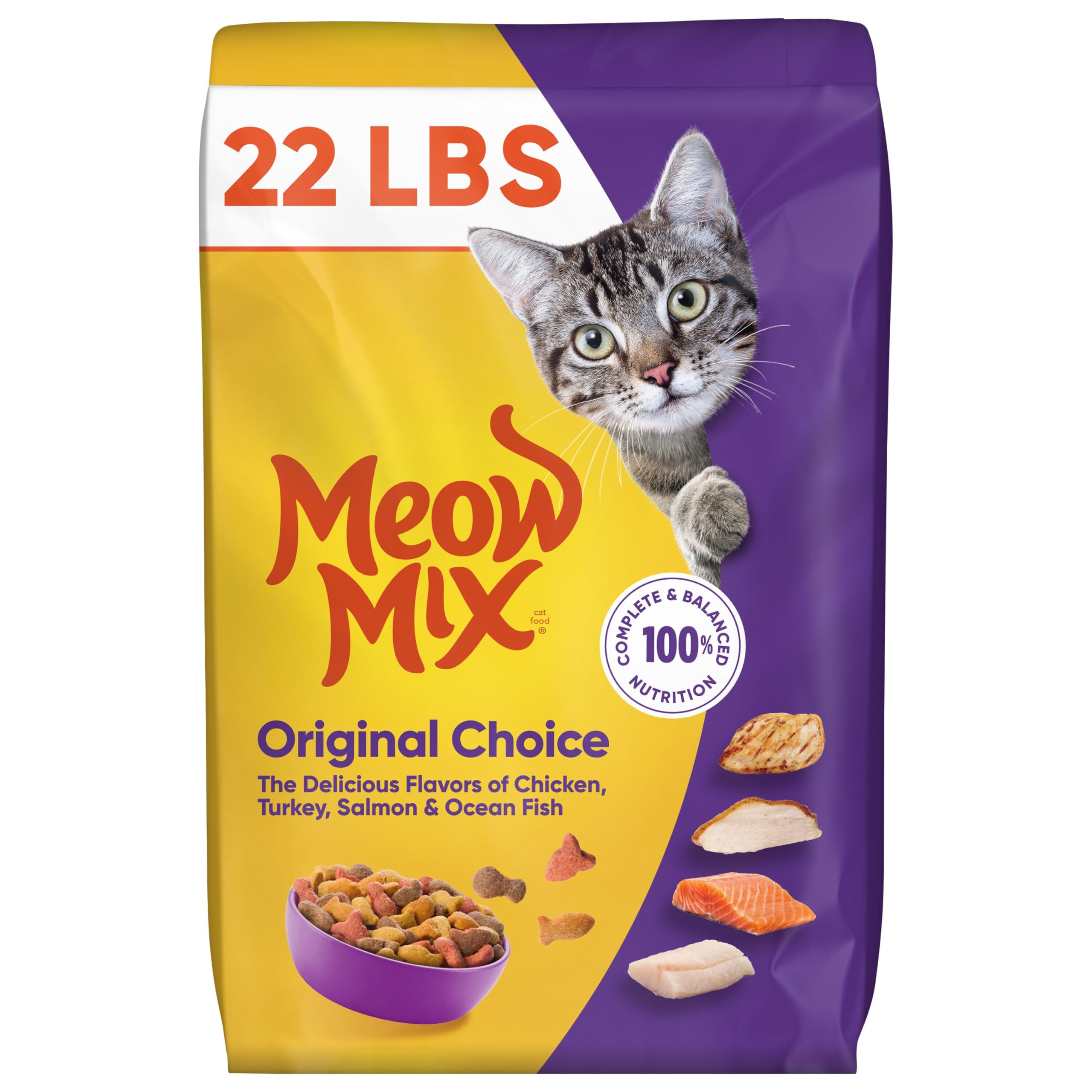 Meow Mix Original Choice Dry Cat Food, 22 Pound Bag