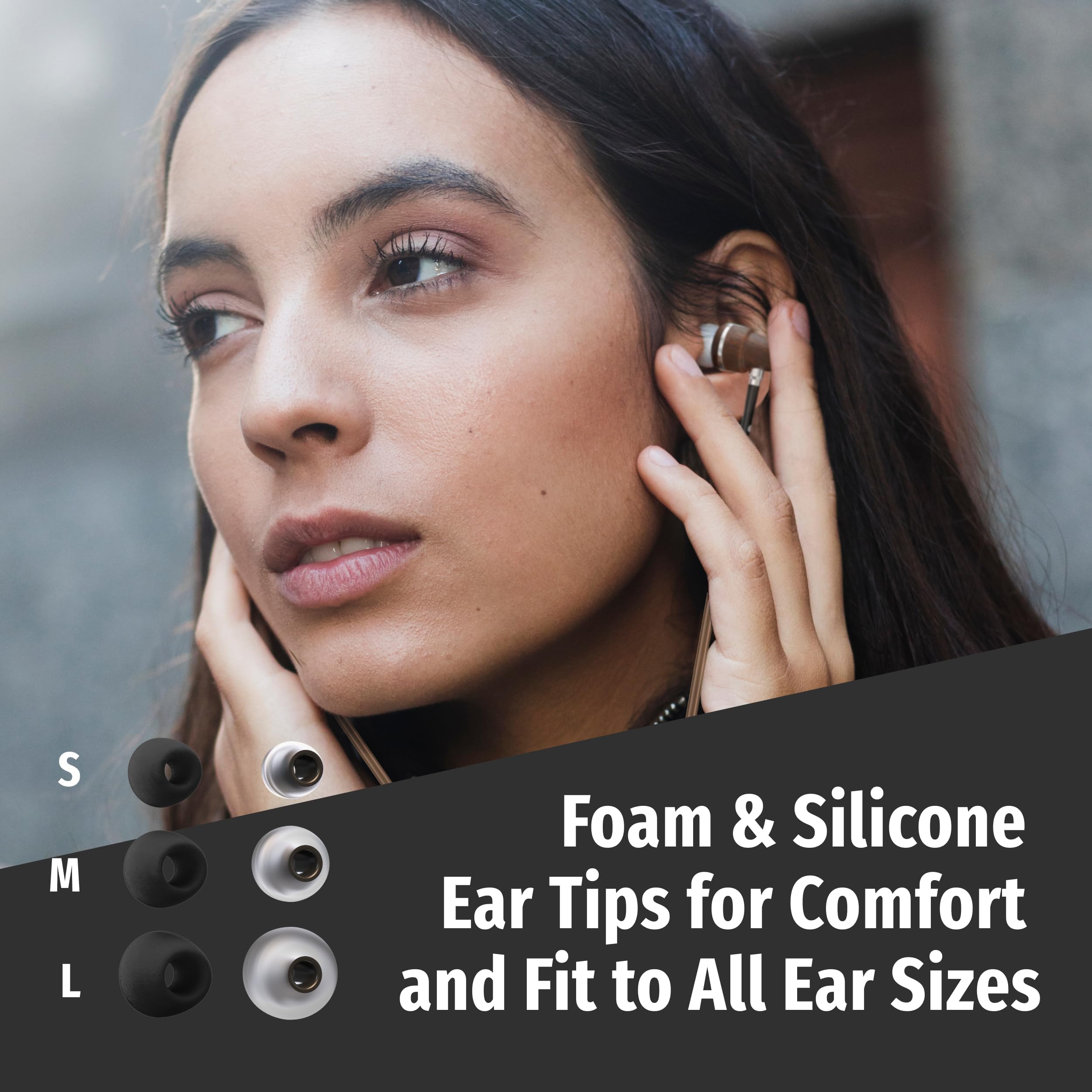 Symphonized Auriculares Airtube de madera de alta calidad (conector de 3,5 mm) – Micrófono y control de volumen, cable EMF, auriculares con cable, auriculares con cable con micrófono para computadora