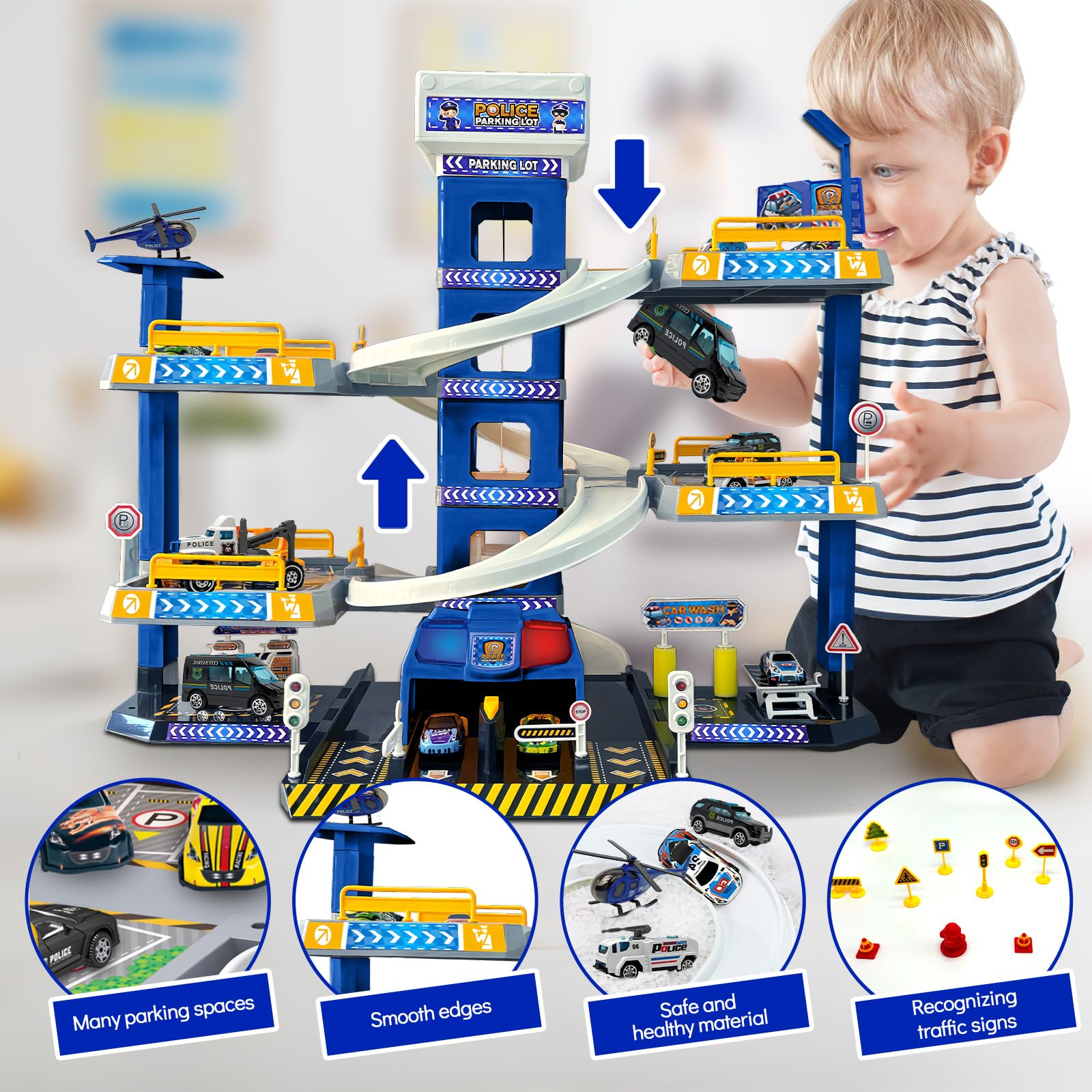 RoserRose Parkeergarage met 5 Verdiepingen voor Kinderen, Super City