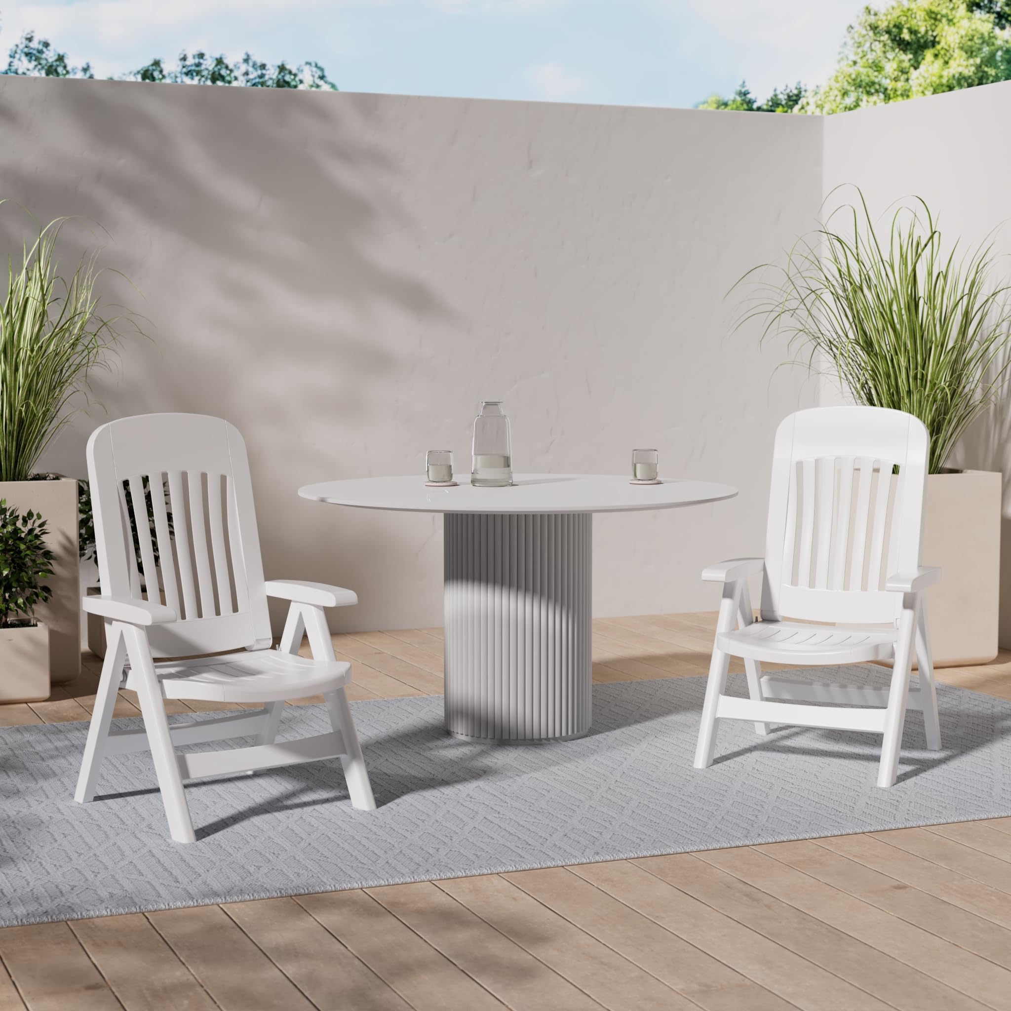 Sieger 828/W Comtesse - Silla Plegable de plástico, Color Blanco