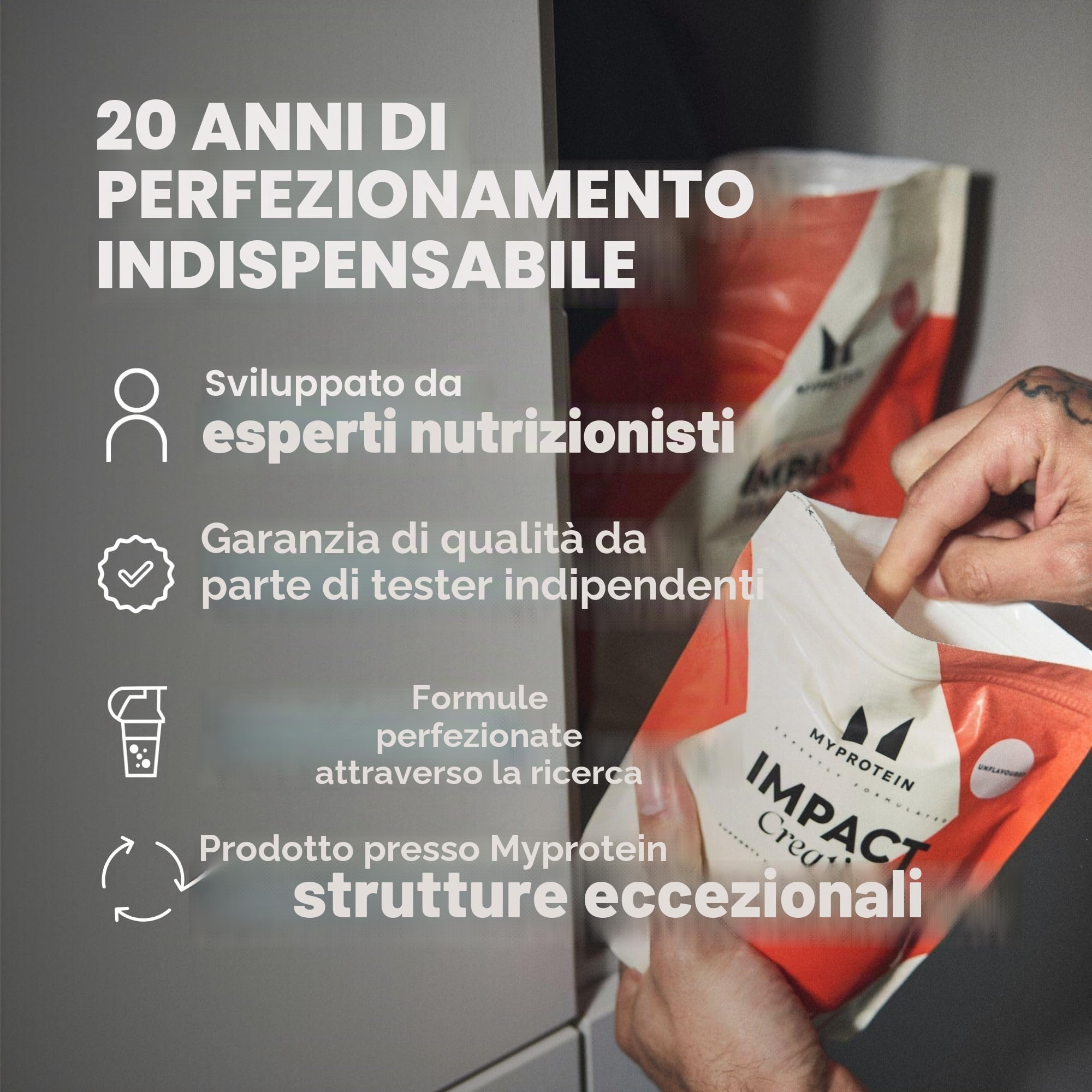 Myprotein Impact Creatina Monoidrato - Senza Aroma | 500 g - 147 Porzioni | Creatina Monoidrato Micronizzata per forza muscolare e fitness | 3 g di Creatina per Porzione