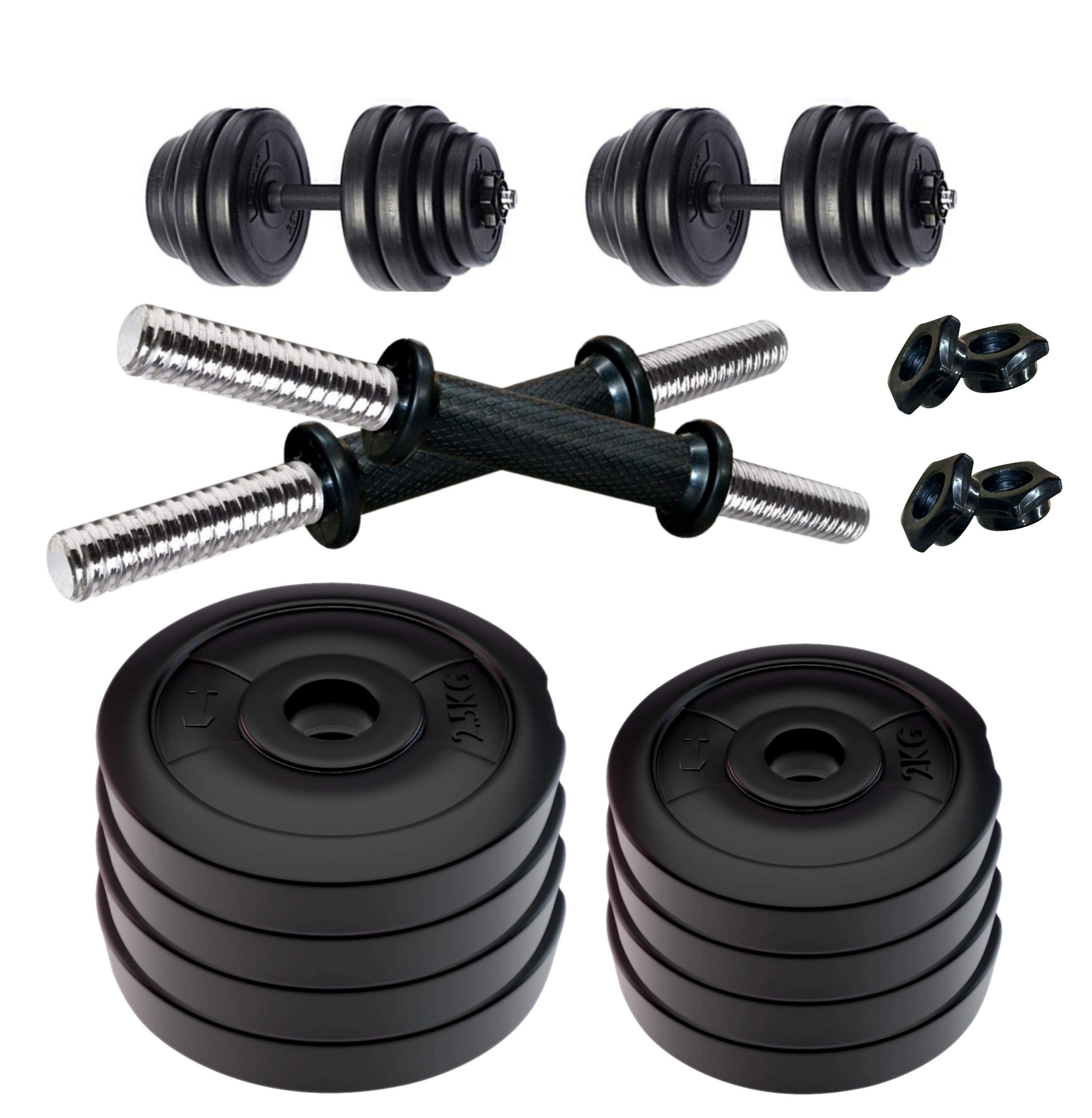 Kore Pvc-Dm-18Kg-Combo16 ((2.5 Kg X 4)+(2 Kg X 4)) Dumbbells Set, Black (B08HL2B9RT) Amazon Price History, Amazon Price Tracker
