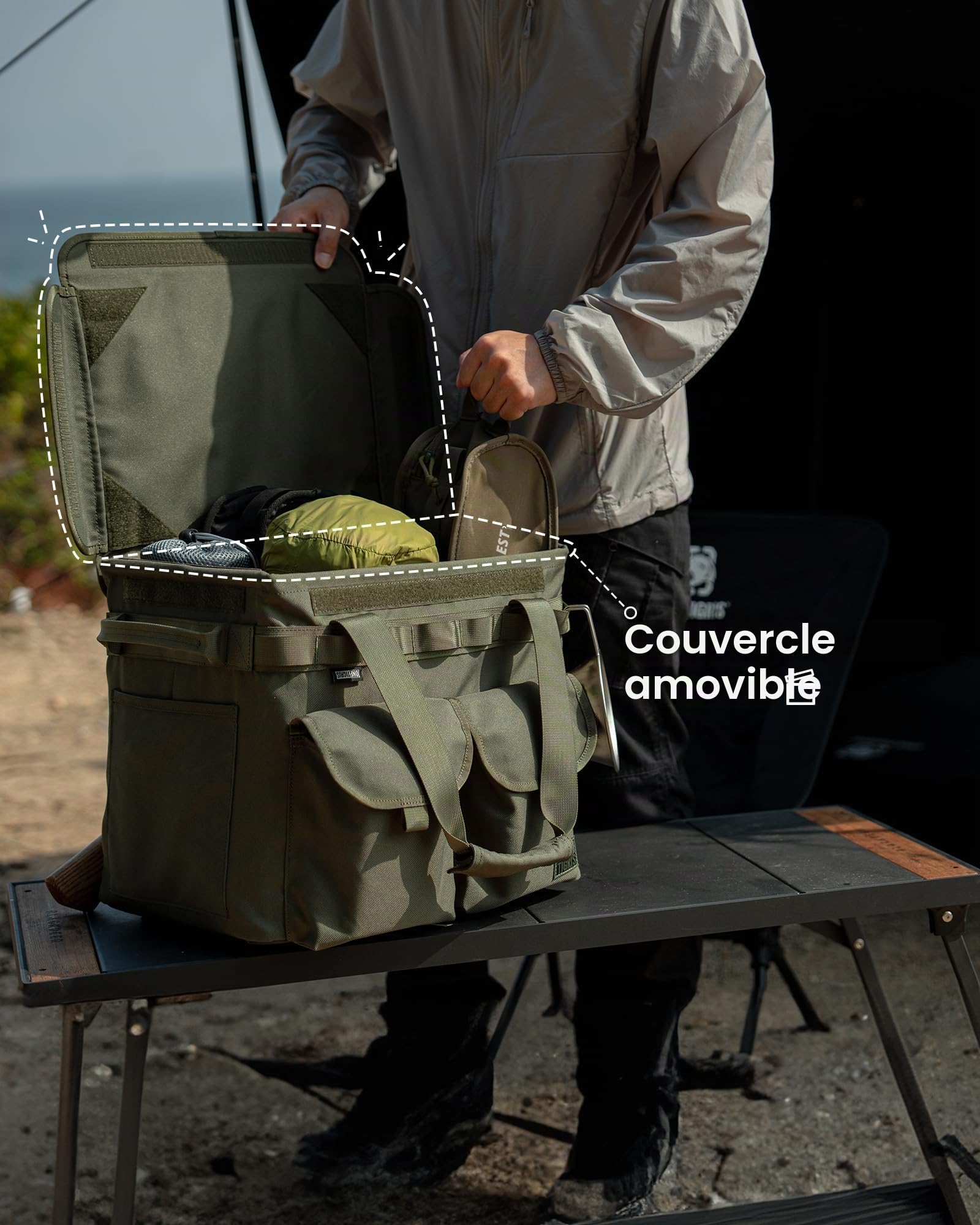 OneTigris Boîte de rangement pliable pour le camping