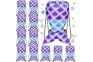 12 Pcs Mermaid Party Favor Bags Bulk Mermaid Drawstring Backpacks - Perfect...