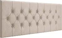 Cabeceira Estofada Captonê Suspensa Para Cama Box Casal 1,40 Suede (Areia)