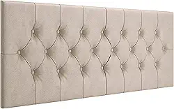 Cabeceira Estofada Captonê Suspensa Para Cama Box Casal 1,40 Suede (Areia)