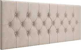 Cabeceira Estofada Captonê Suspensa Para Cama Box Casal 1,40 Suede (Areia)