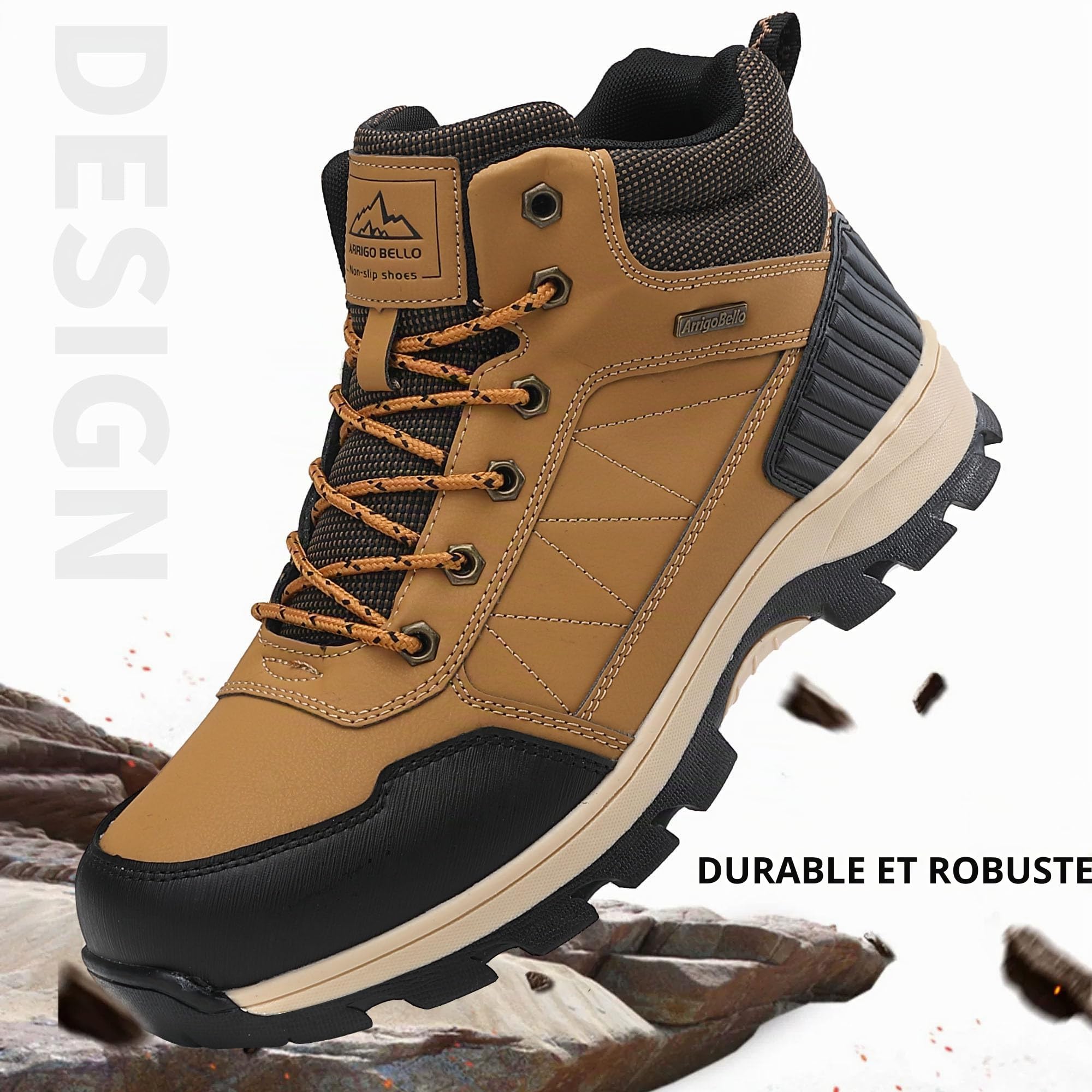 ARRIGO BELLO Chaussure Homme Hiver Bottes Homme Bottine Chaud Fourrées Neige Extérieur De Marche Randonnée Boots Taille 41-46