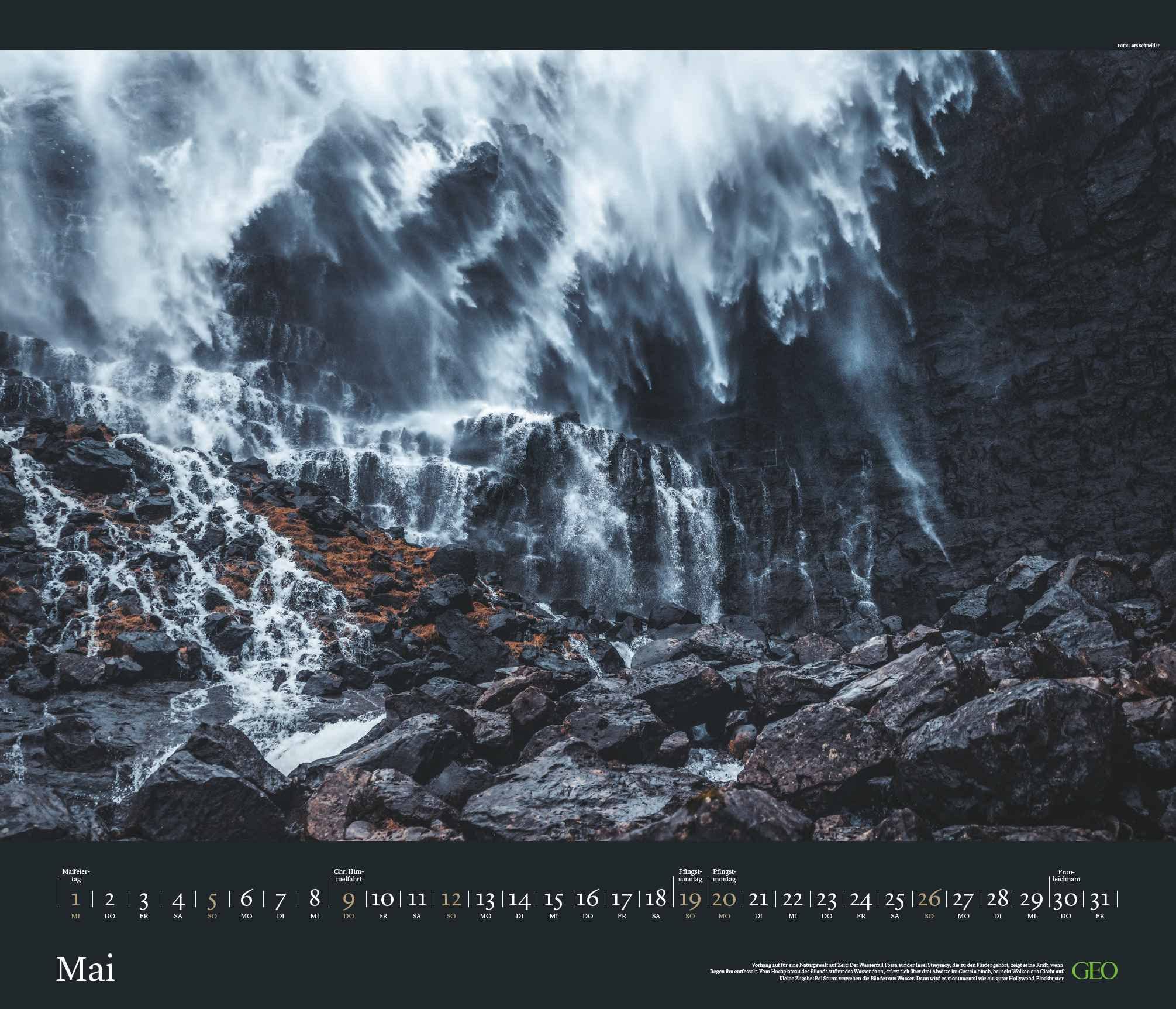 GEO Edition: Kräfte der Natur 2024 - Wand-Kalender - Poster-Kalender - 70x60, Mittel