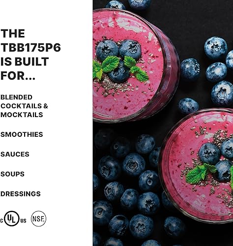 Vista 14 de Waring Commercial TBB175S4 Torq - Batidora de barra de velocidad variable de 48 onzas con tarro S/S, 120 V, enchufe de 5-15 fases, negro