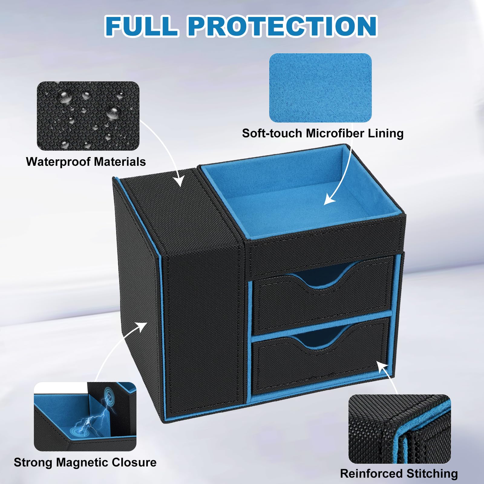 Jaffzora 3 in 1 Dice Tower & Storage Box, Magnetic Leather Dice Tray & Dice Roller - Image 4