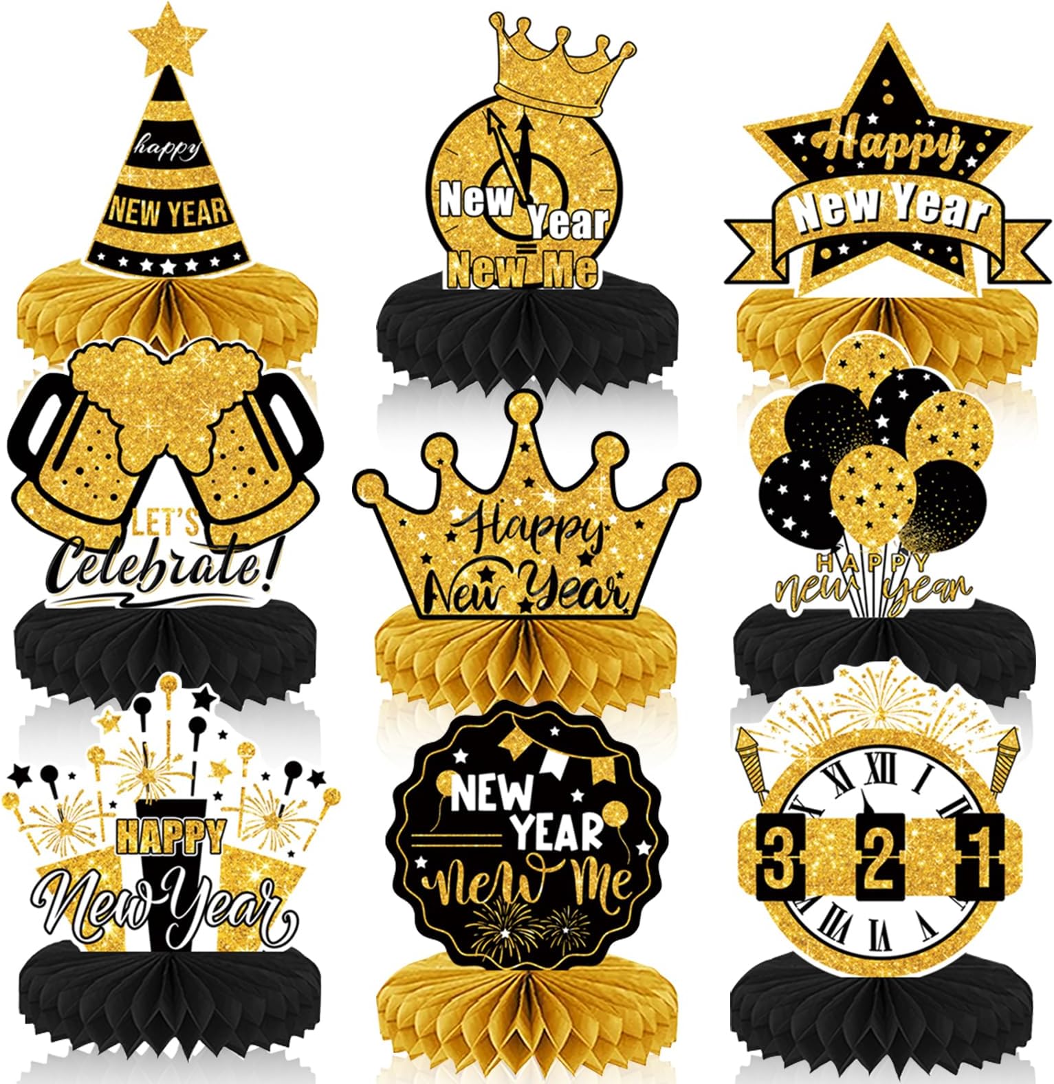 Happy New Year Party-Set 2025 - Mit Banner, Tischdecke, Tellern, Bechern & Servietten Für 24 Gäste