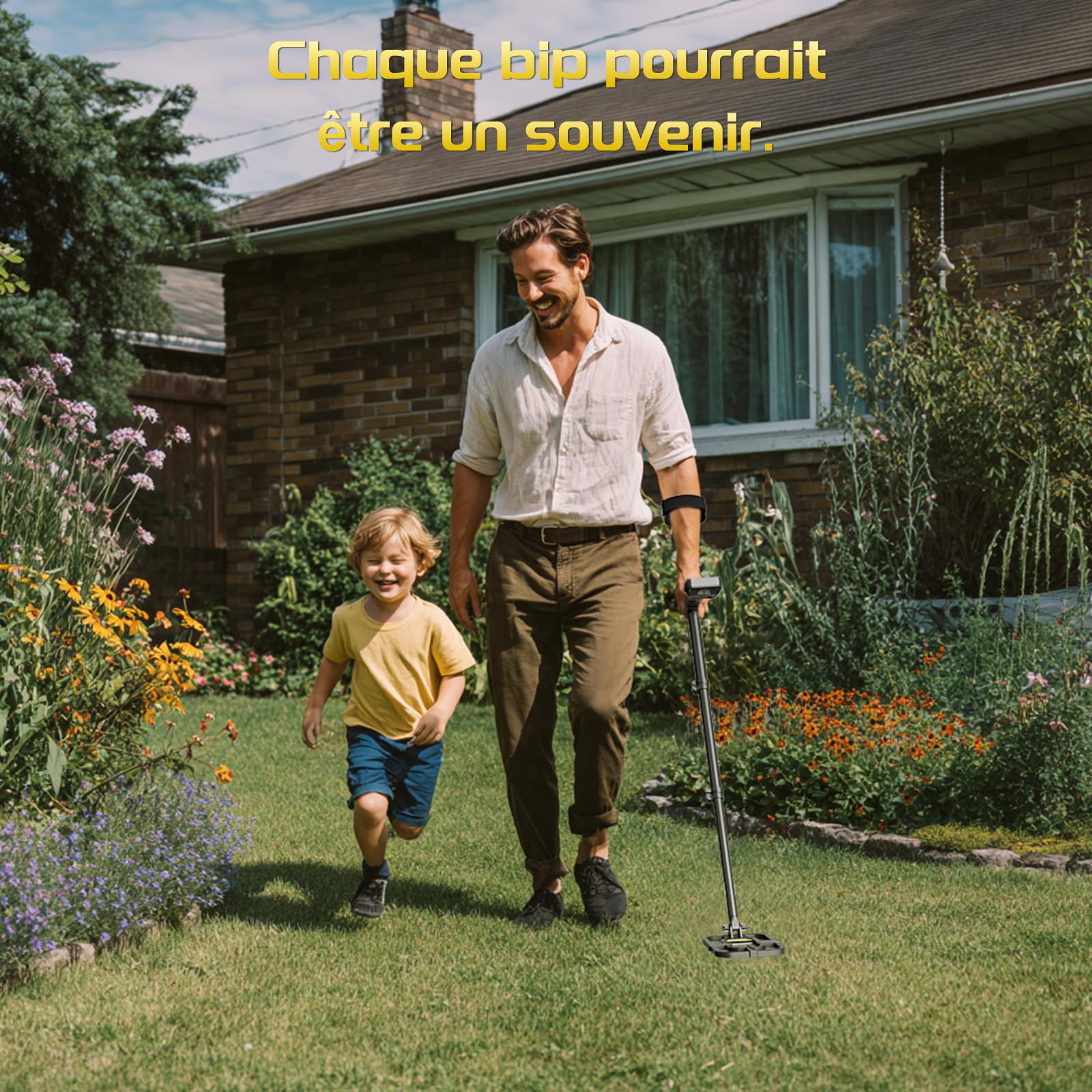 LOLARAN Kit de Détecteur de Métaux pour Adultes et Enfants, Batterie au Lithium Rechargeable, Détecteur de Métaux Professionnel avec Mode Pinpoint, Detecteur de Metaux sans Fil, Rétractable, Étanche