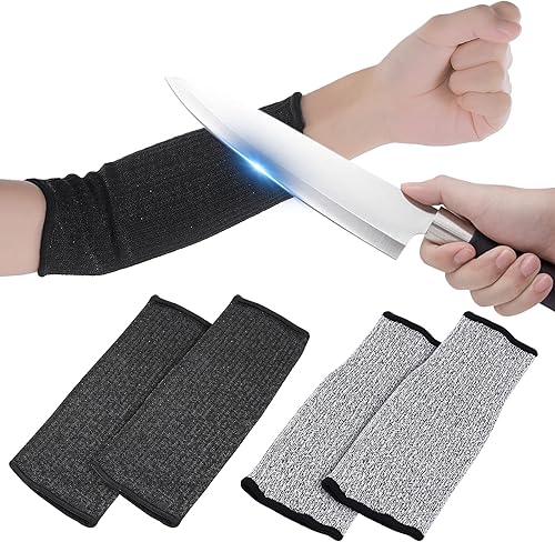 Miniatura 8 de Aster 2 pares de mangas de protección de brazo resistentes a cortes, mangas protectoras de nivel 5, mangas protectoras resistentes al calor, para