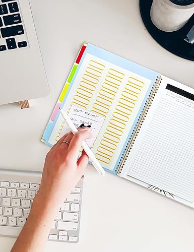 Miniatura 9 de Mymazn Portapapeles con almacenamiento, portapapeles con bloc de notas recargable de 11 x 8.5 pulgadas, 5 carpetas adicionales con 10 bolsillos para